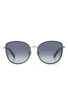 Kate Spade Maryam 56mm Gradient Polarized Cat Eye Sunglasses In Gold/grey Shaded