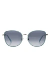Kate Spade New York Maryam 56mm Gradient Polarized Cat Eye Sunglasses In Silver/dark Grey Sf