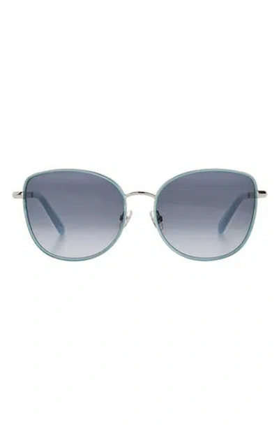 Kate Spade New York Maryam 56mm Gradient Polarized Cat Eye Sunglasses In Metallic