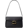 Kate Spade Katy Flap Leather Shoulder Bag In Black