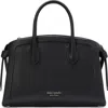 Kate Spade New York Medium Knott Pebbled Leather Satchel In Black
