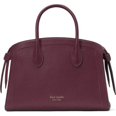 Kate Spade New York Medium Knott Pebbled Leather Satchel In Red