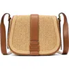 Kate Spade New York Medium Noveau Straw Saddle Crossbody Bag