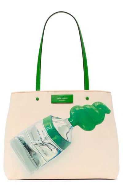 Kate Spade New York Medium Squeeze Print Canvas Tote In Ks Green Multi