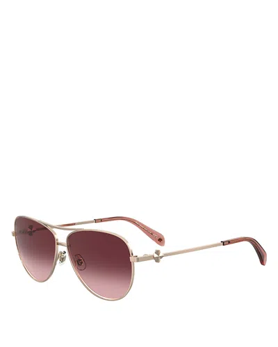 Kate Spade New York Melly Pilot Sunglasses, 60mm In Gold