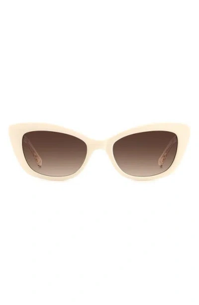 Kate Spade New York Merida 54mm Cat Eye Sunglasses In Beige/brown Gradient