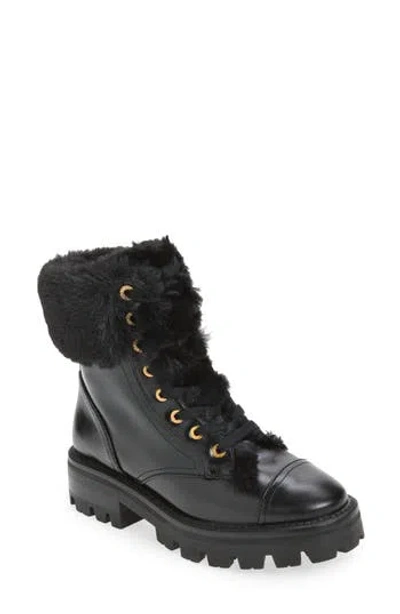 Kate Spade New York Merritt Faux Fur Trim Winter Boot In Black