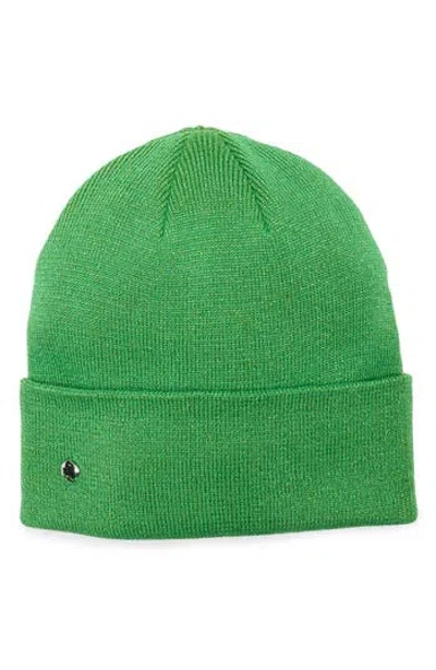 Kate Spade New York Metallic Beanie In Green