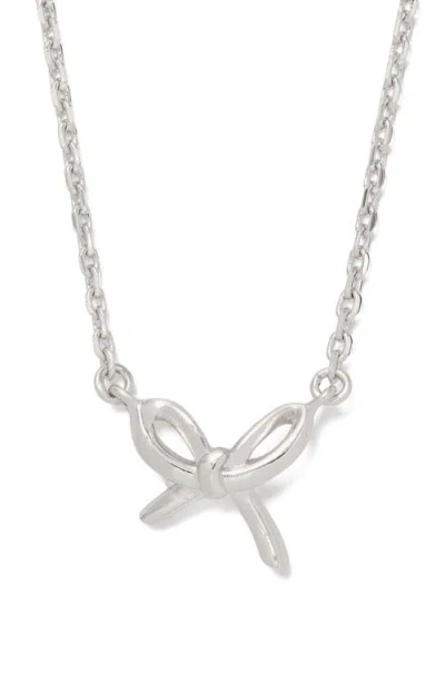Kate Spade New York Mini Bow Pendant Necklace In Metallic