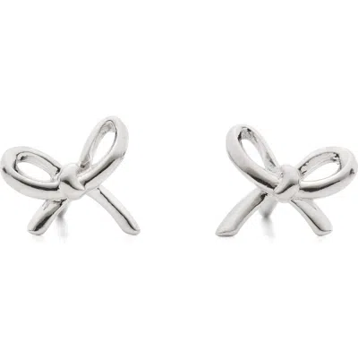 Kate Spade New York Mini Bow Stud Earrings In Metallic