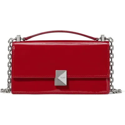 Kate Spade New York Mini Deco Patent Leather Convertible Chain Crossbody Bag In Red