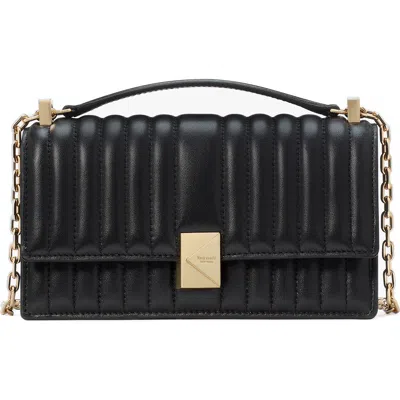 Kate Spade New York Mini Deco Quilted Leather Convertible Crossbody Bag In Black