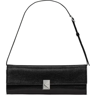 Kate Spade New York Mini Deco Soft Glazed Leather Shoulder Bag In Black