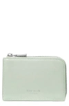 Kate Spade New York Mini Glazed Leather Zip Card Case In Green