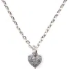 Kate Spade New York Mini Glitter Heart Pendant Necklace In Silver