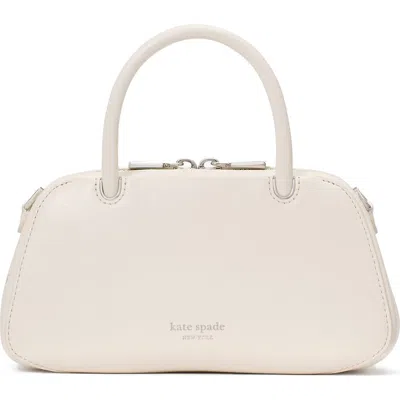 Kate Spade New York Mini Grace Fine Grain Leather Top Handle Bag In White