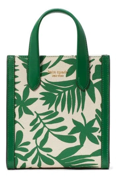 Kate Spade New York Mini Manhattan Foliage Print Tote In Watercress Multi