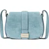 Kate Spade New York Mini Nouveau Denim Suede Saddle Crossbody Bag