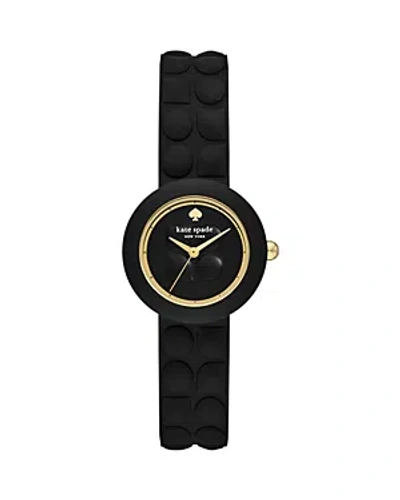 Kate Spade Mini Park Row Silicone Strap Watch, 28mm In Black