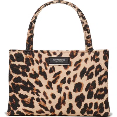 Kate Spade New York Mini Sam Icon Canvas Crossbody In Animal Print