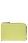 Kate Spade New York Mini Smooth Leather Zip Card Case In Green
