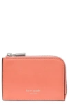 Kate Spade New York Mini Smooth Leather Zip Card Case In Orange