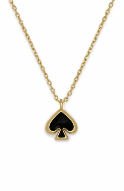 Kate Spade Gold-tone Brass Spade Enamel Mini Pendant Necklace In Yellow