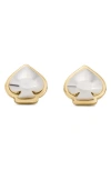 Kate Spade Two-tone Sculpted Spade Mini Stud Earrings In Gold