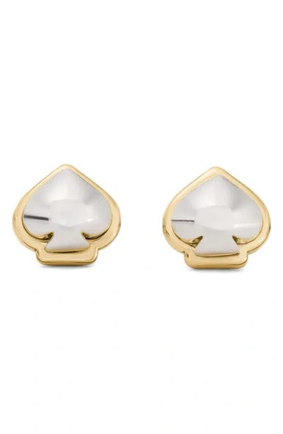 Kate Spade Two-tone Sculpted Spade Mini Stud Earrings In Gold