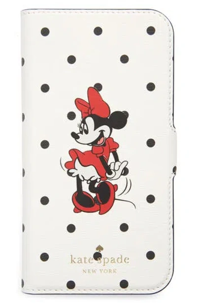 Kate Spade New York Minnie Mouse Iphone 12 Case & Folio In Ivory Multi