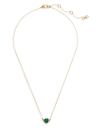 Kate Spade New York Mixed Stone Pendant Necklace In Gold Tone, 16-19 In Green/gold