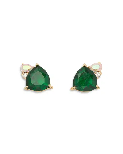 Kate Spade New York Mixed Stone Stud Earrings In Gold Tone In Green