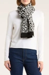 Kate Spade New York Modern Leopard Print Scarf In Black