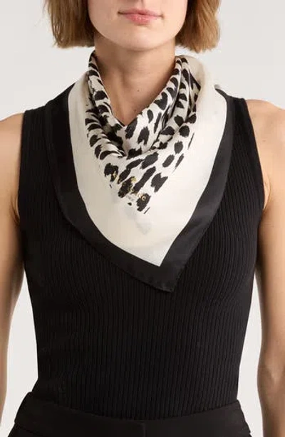 Kate Spade New York Modern Leopard Silk Scarf In Black