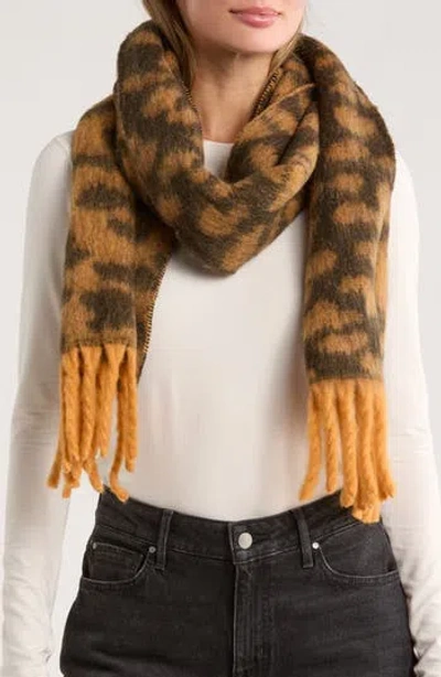 Kate Spade New York Modern Leopard Yarn Dyed Scarf In Brown