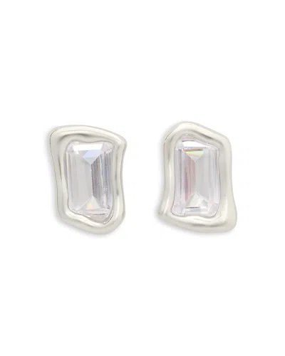Kate Spade New York Molten Glass Freeform Solitaire Stud Earrings In Clear/silver