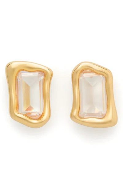 Kate Spade New York Molten Glass Statement Stud Earrings In Clear,gold
