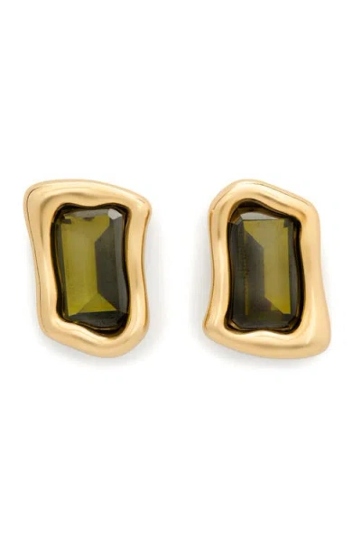 Kate Spade New York Molten Glass Statement Stud Earrings In Green,gold