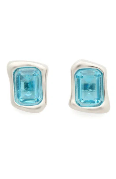 Kate Spade New York Molten Glass Stud Earrings In Aqua