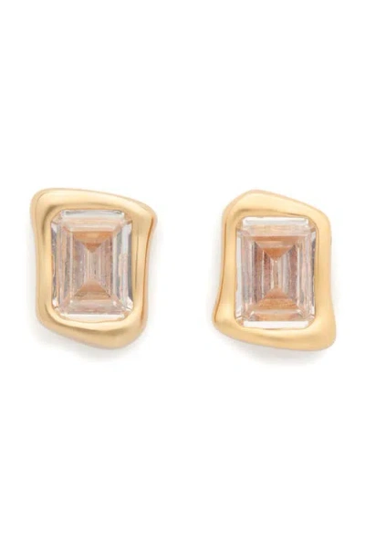 Kate Spade New York Molten Glass Stud Earrings In Clear/gold