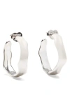 Kate Spade New York Molten Huggie Hoop Earrings In Silver