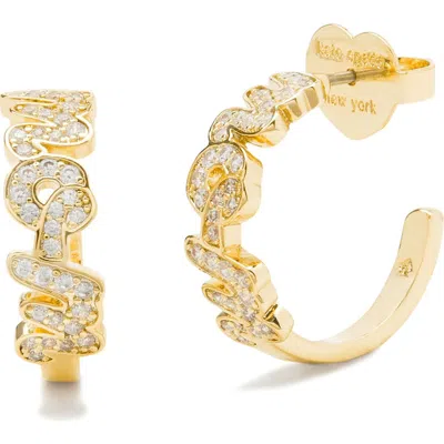 Kate Spade New York Mom Pavé Cubic Zirconia Hoop Earrings In Gold