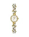 Kate Spade New York Monroe Gold Tone Stainless Steel Bracelet Watch, 20mm In White/gold