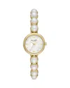 Kate Spade Monroe Gold-tone Stainless Steel & Faux Pearl Bracelet Watch 24mm In White/gold