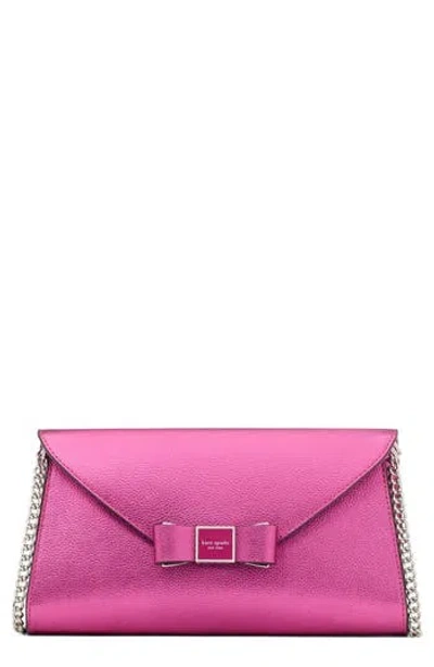 Kate Spade New York Morgan Bow Metallic Pebble Leather Crossbody Bag