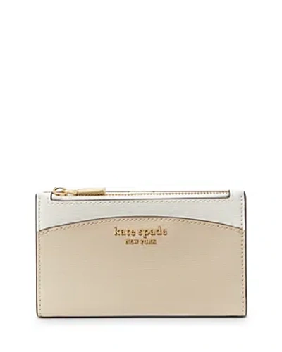 KATE SPADE KATE SPADE NEW YORK MORGAN COLOR-BLOCKED LEATHER SMALL BIFOLD WALLET