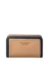 Kate Spade New York Morgan Colorblocked Saffiano Leather Compact Wallet In Brown