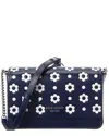 Kate Spade New York Morgan Daisy Dot Embossed Saffiano Leather Flap Chain  Wallet In Blue