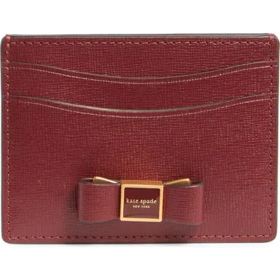 Kate Spade New York Morgan Embellished Bow Saffiano Leather Card Case