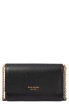 Kate Spade Morgan Saffiano Leather Wallet-on-chain In Black